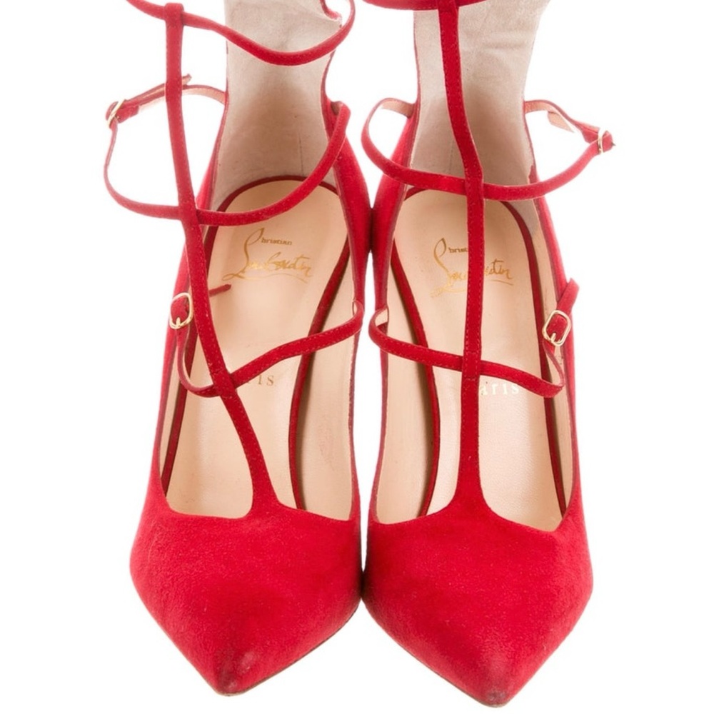 Christian Louboutin Vibrant Red Toerless Muse Pumps